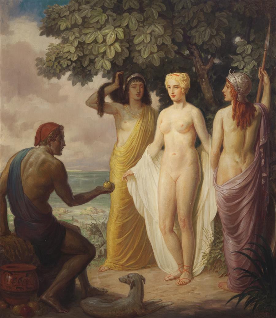 “JUDGMENT OF PARIS” BY LOUIS GRELL 1937 OIL