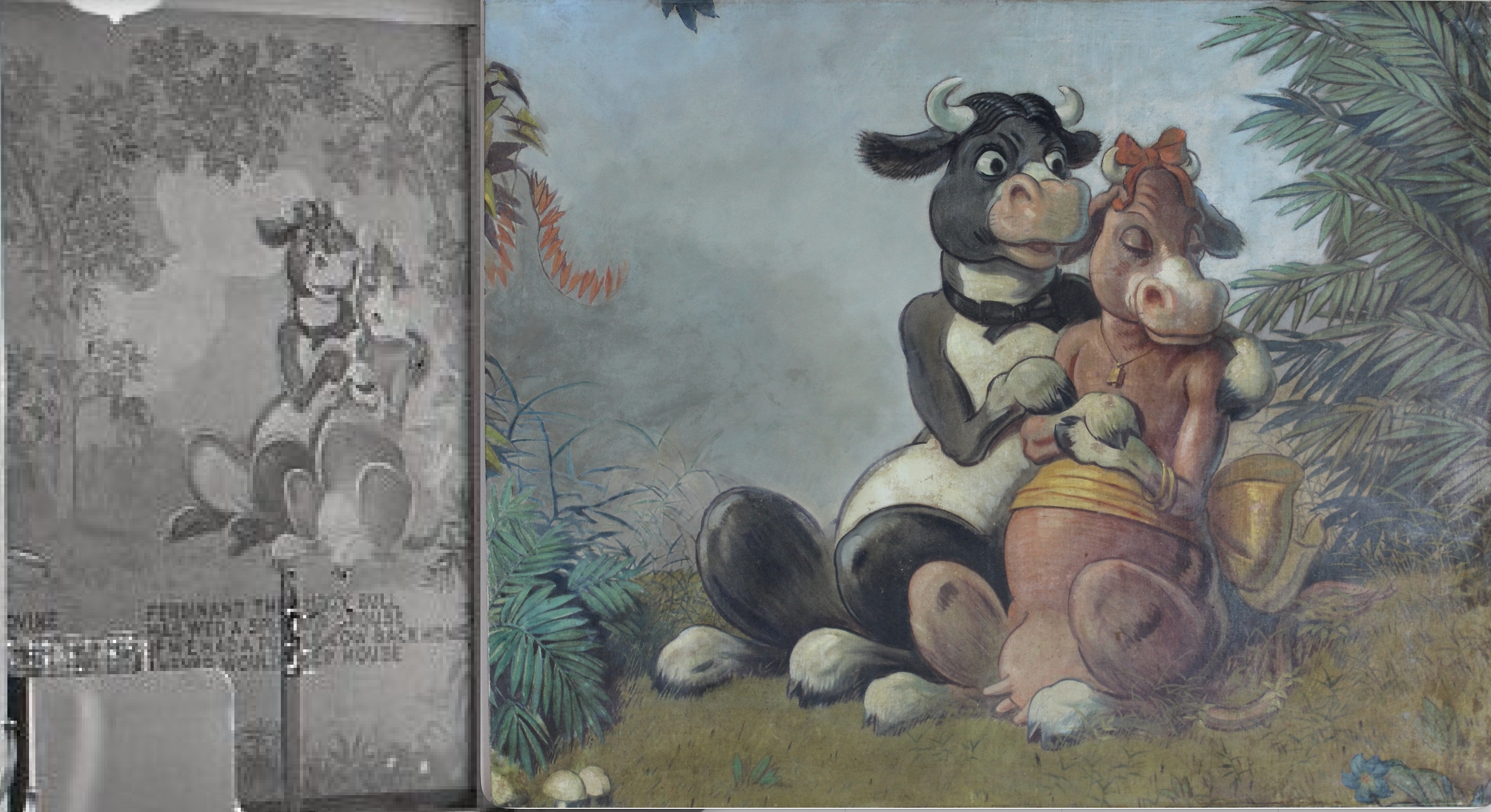 Purple Cow mural fragment | Louis Grell